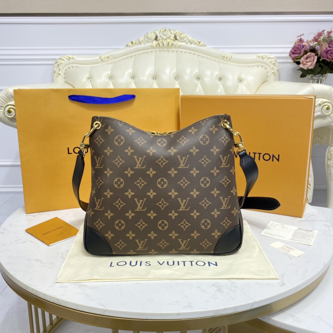 Louis Vuitton ODEON MM Handbag Monogram M45352 Black